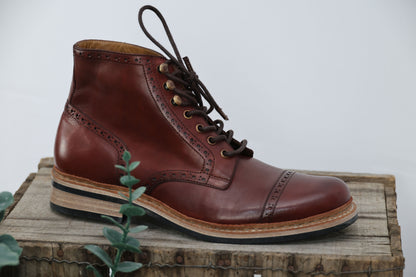 Riven - Men's Dark Brown Calf Leather Boot - Goodyear Welted