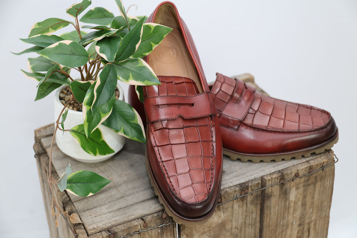 Caleb - Men's Reddish Brown Calf Leather Loafer