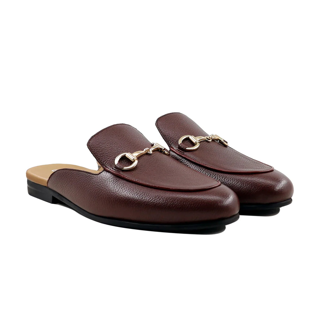 Genesis - Ladies Oxford Pebble Grain Leather Slipper