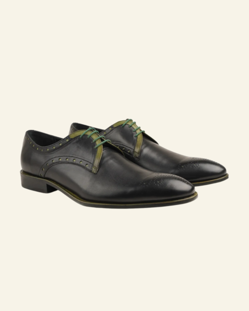 MC Derby (Men Black Calf  Leather Derby)