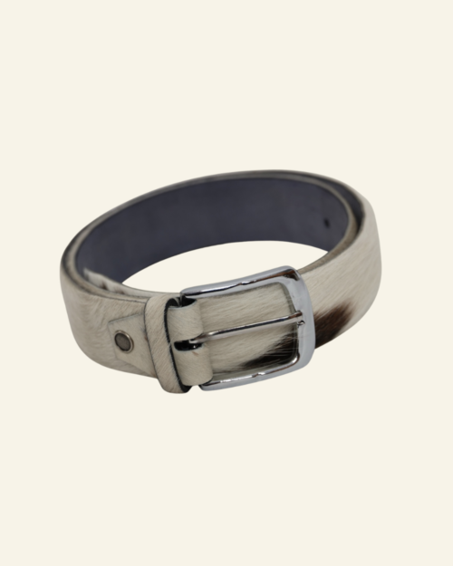 Natural Hair-On Leather Belt